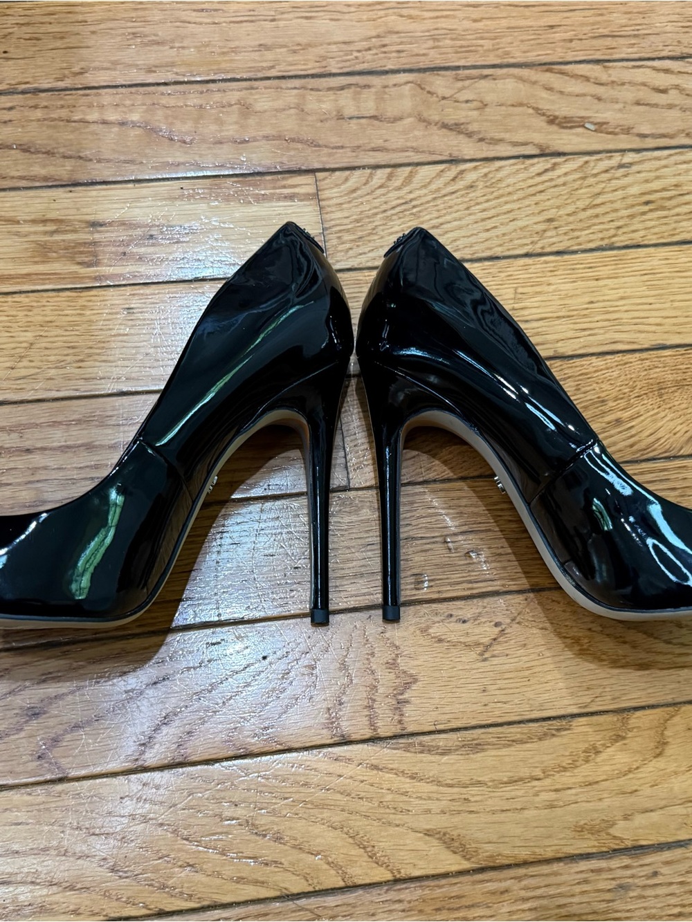Sam Edelman Black Patent Pointed Toe Pumps Size 9 Stiletto Heels Classic Sexy - Picture 6 of 12